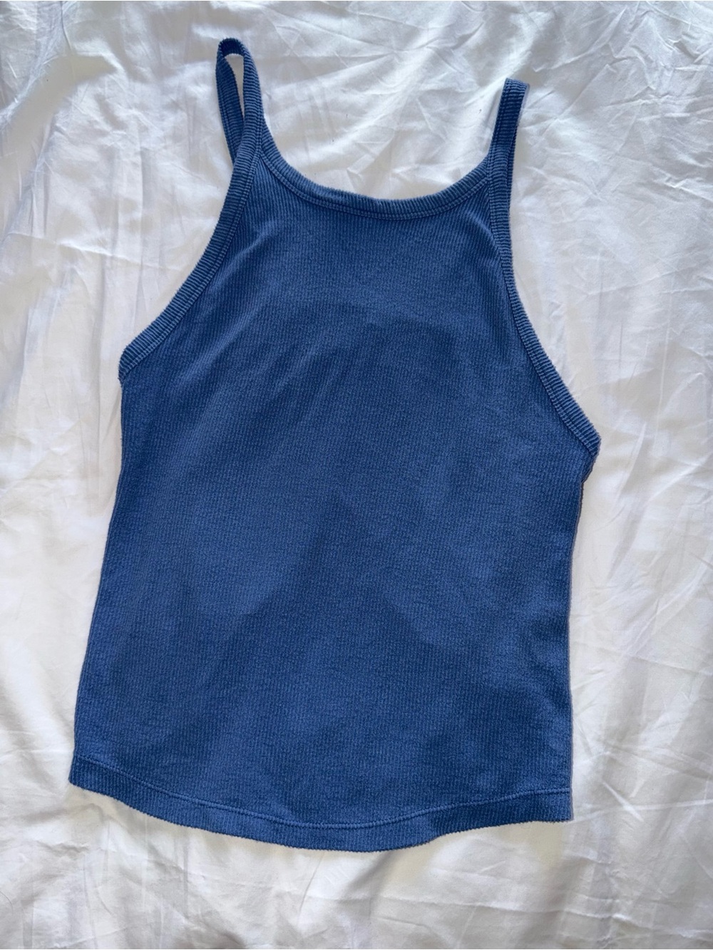 Free People Blue Tank Top Boho Small Low Back Coastal